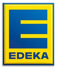 EDEKA Logo in Blau und Gelb